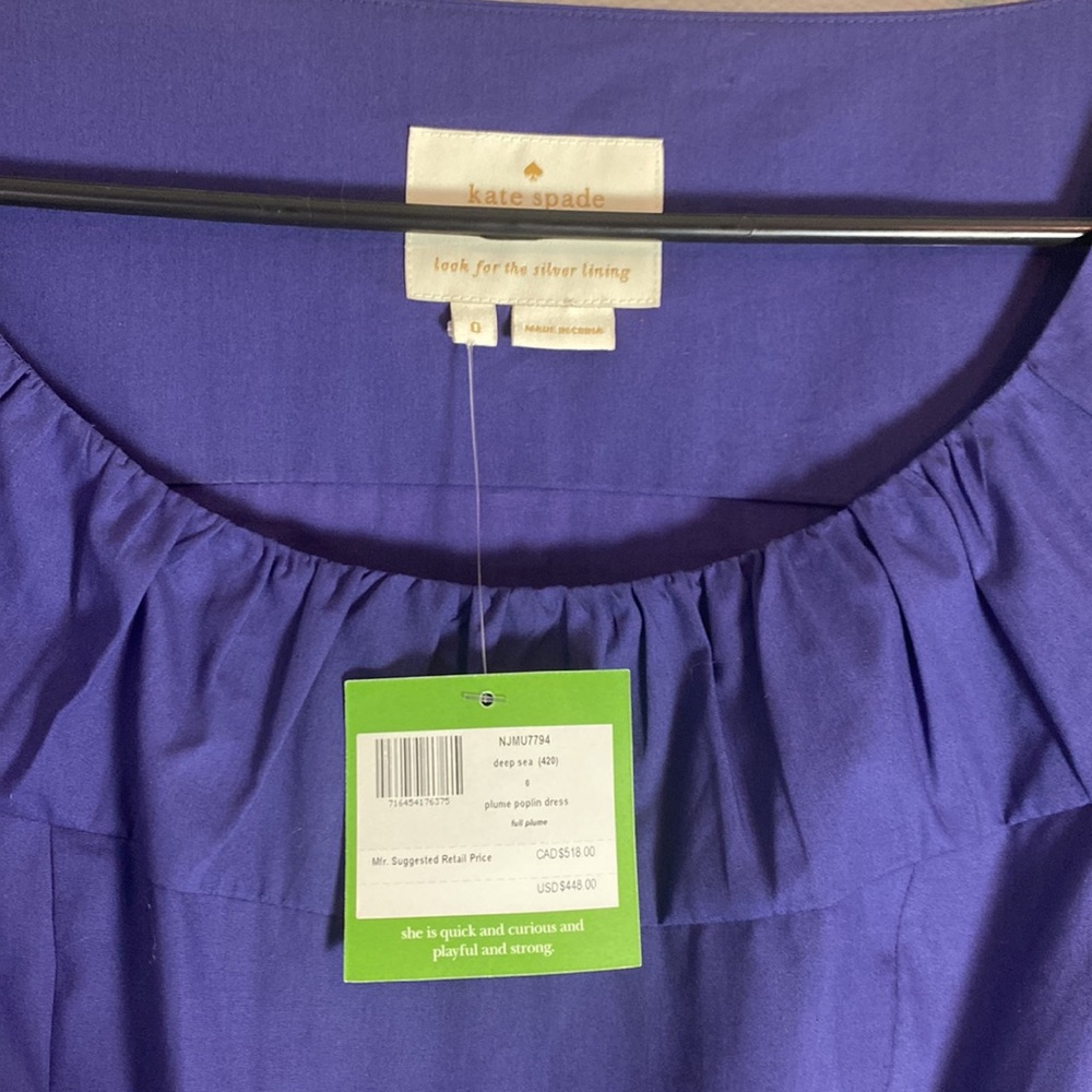 Kate Spade Peacock Plume Poplin Party Dress - Picture 2 of 8